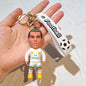 New Arrival Most Popular 3D Cartoon PVC Rubber Keychain Football Team Star Keychains