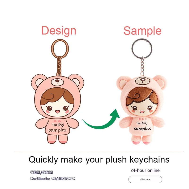 Manufacturer Customizes High-quality Cute Keychain Plush Toys Custom Plush KeyChain Toys