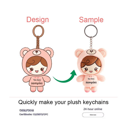 Manufacturer Customizes High-quality Cute Keychain Plush Toys Custom Plush KeyChain Toys