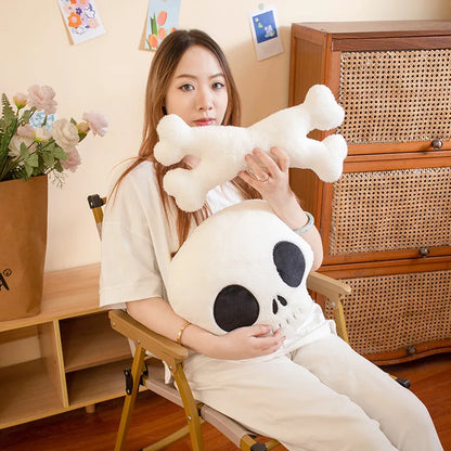 2026 New Custom Halloween Skull and Crossbones Plush Pillow Stuffed Pillow  Festival Decoration Plush Skull
