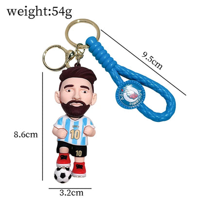 New Arrival Most Popular 3D Cartoon PVC Rubber Keychain Football Team Star Keychains