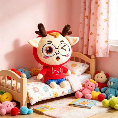 Customizable Corporate Brand Promotion Gifts Cute Deer Plush Figures Free Sampling Deeply Customized Animal Dolls