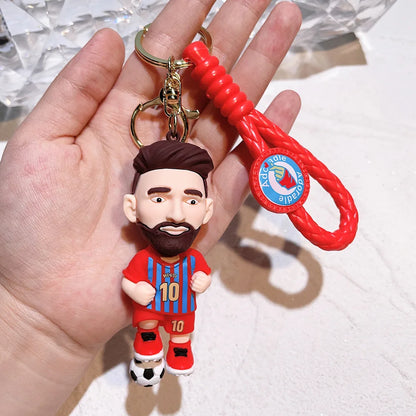New Arrival Most Popular 3D Cartoon PVC Rubber Keychain Football Team Star Keychains