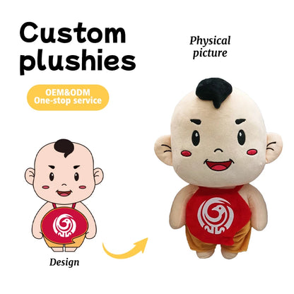 Custom Cultural Creative Plush Toys Chinese-style "Fuwa" Plush Dolls OEM/ODM Service with Your Design or Sample