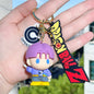 High Quality Cute Anime Goku Car Pvc Keychain Accessories in Bulk Cartoon Rubber 3d Keychain