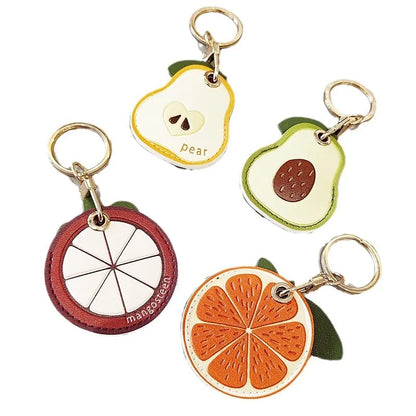 PU Leather Fruit Collection Access Card Holder Creative Keyring Charming Bag Charm Exquisite Design