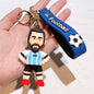 New Arrival Most Popular 3D Cartoon PVC Rubber Keychain Football Team Star Keychains