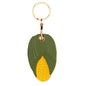 Popular Adorable Fruit Green Leaf Leather Keyring Accessory Case with ID Card Holder